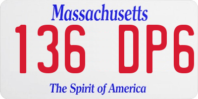 MA license plate 136DP6