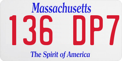 MA license plate 136DP7