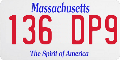 MA license plate 136DP9
