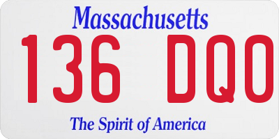 MA license plate 136DQ0