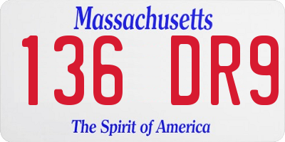 MA license plate 136DR9