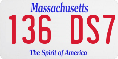 MA license plate 136DS7
