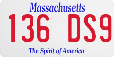 MA license plate 136DS9