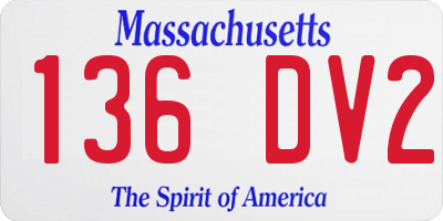 MA license plate 136DV2