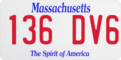 MA license plate 136DV6
