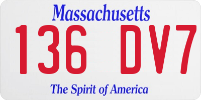 MA license plate 136DV7