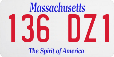 MA license plate 136DZ1