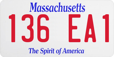 MA license plate 136EA1