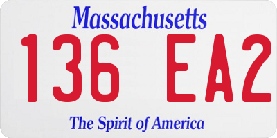 MA license plate 136EA2
