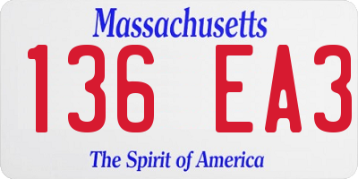 MA license plate 136EA3