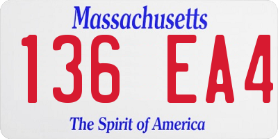 MA license plate 136EA4