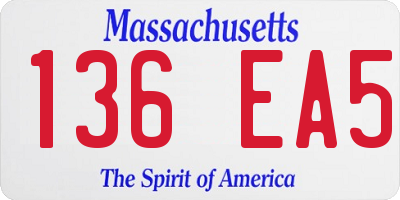 MA license plate 136EA5