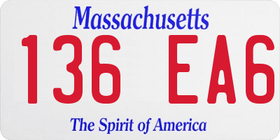 MA license plate 136EA6