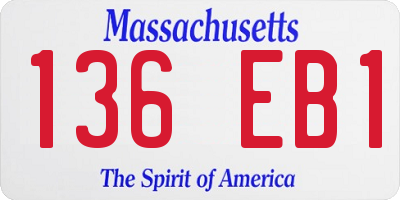 MA license plate 136EB1
