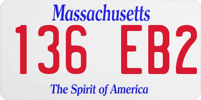 MA license plate 136EB2