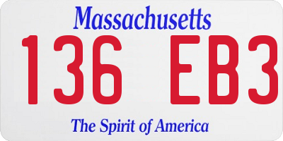 MA license plate 136EB3