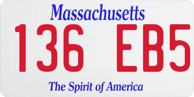 MA license plate 136EB5
