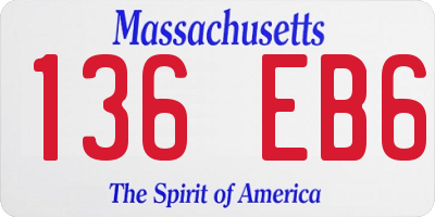 MA license plate 136EB6