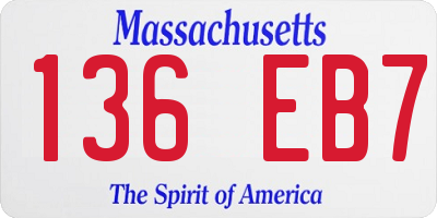 MA license plate 136EB7