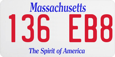 MA license plate 136EB8