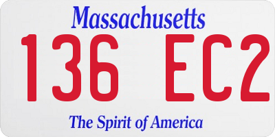 MA license plate 136EC2