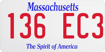 MA license plate 136EC3