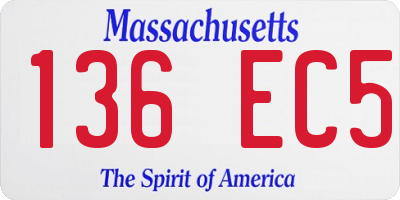 MA license plate 136EC5