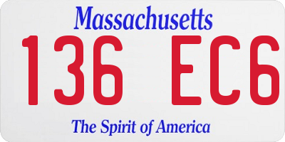 MA license plate 136EC6
