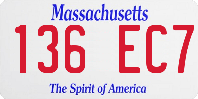 MA license plate 136EC7