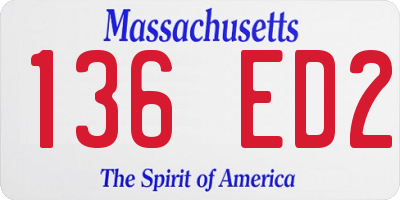 MA license plate 136ED2
