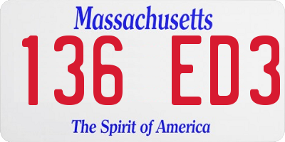 MA license plate 136ED3