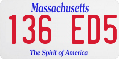 MA license plate 136ED5