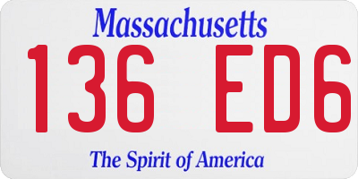 MA license plate 136ED6