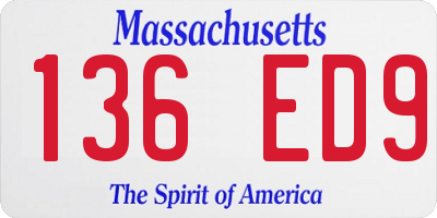 MA license plate 136ED9