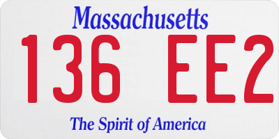 MA license plate 136EE2