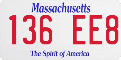 MA license plate 136EE8