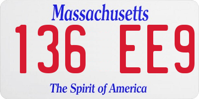 MA license plate 136EE9