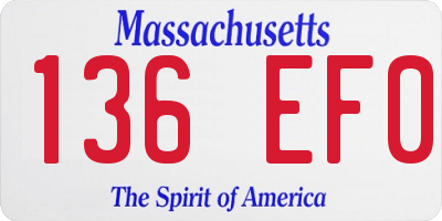 MA license plate 136EF0