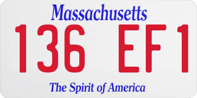 MA license plate 136EF1