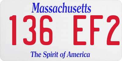 MA license plate 136EF2