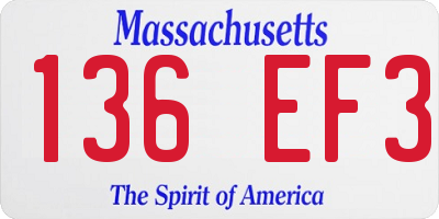 MA license plate 136EF3