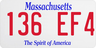 MA license plate 136EF4
