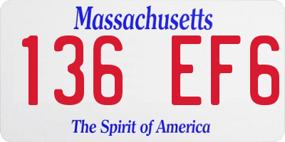 MA license plate 136EF6