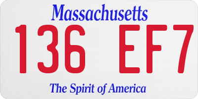 MA license plate 136EF7