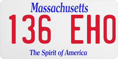 MA license plate 136EH0