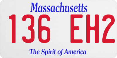 MA license plate 136EH2