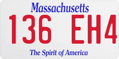 MA license plate 136EH4