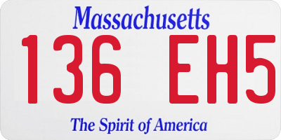 MA license plate 136EH5