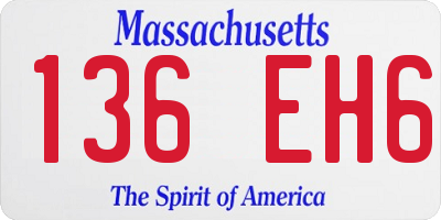MA license plate 136EH6