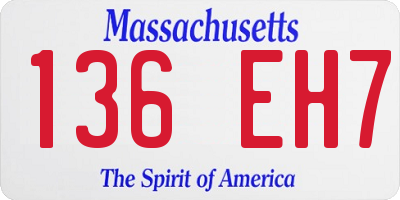 MA license plate 136EH7